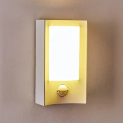 Applique Murale D'Exterieur Nordkapp Led Blanc, 1 Lumiere, Detecteur De Mouvement