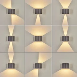 Applique Murale D'Exterieur Tamarin Led Anthracite, 2 Lumieres