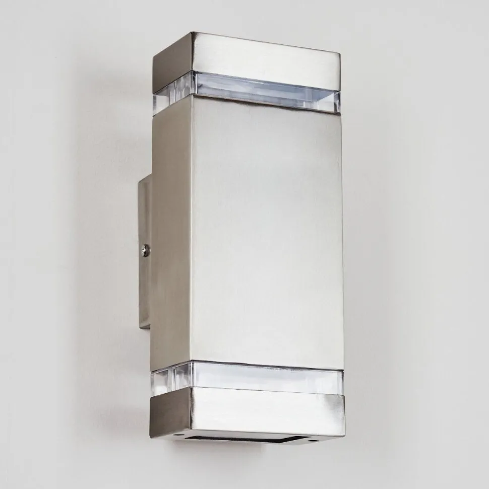 Applique Murale D'Exterieur Edevik Nickel Mat, 2 Lumieres