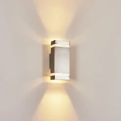 Applique Murale D'Exterieur Edevik Nickel Mat, 2 Lumieres