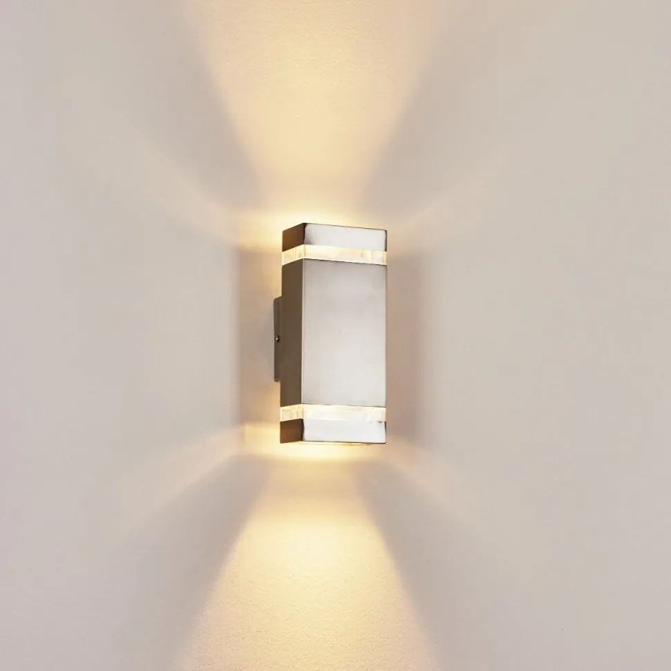 Applique Murale D'Exterieur Edevik Nickel Mat, 2 Lumieres