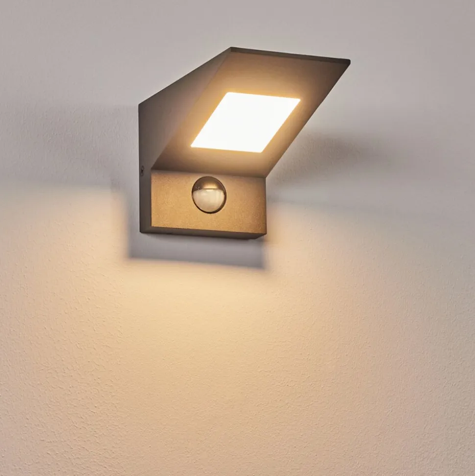 Applique Murale D'Exterieur Matlava Led Anthracite, Blanc, 1 Lumiere, Detecteur De Mouvement