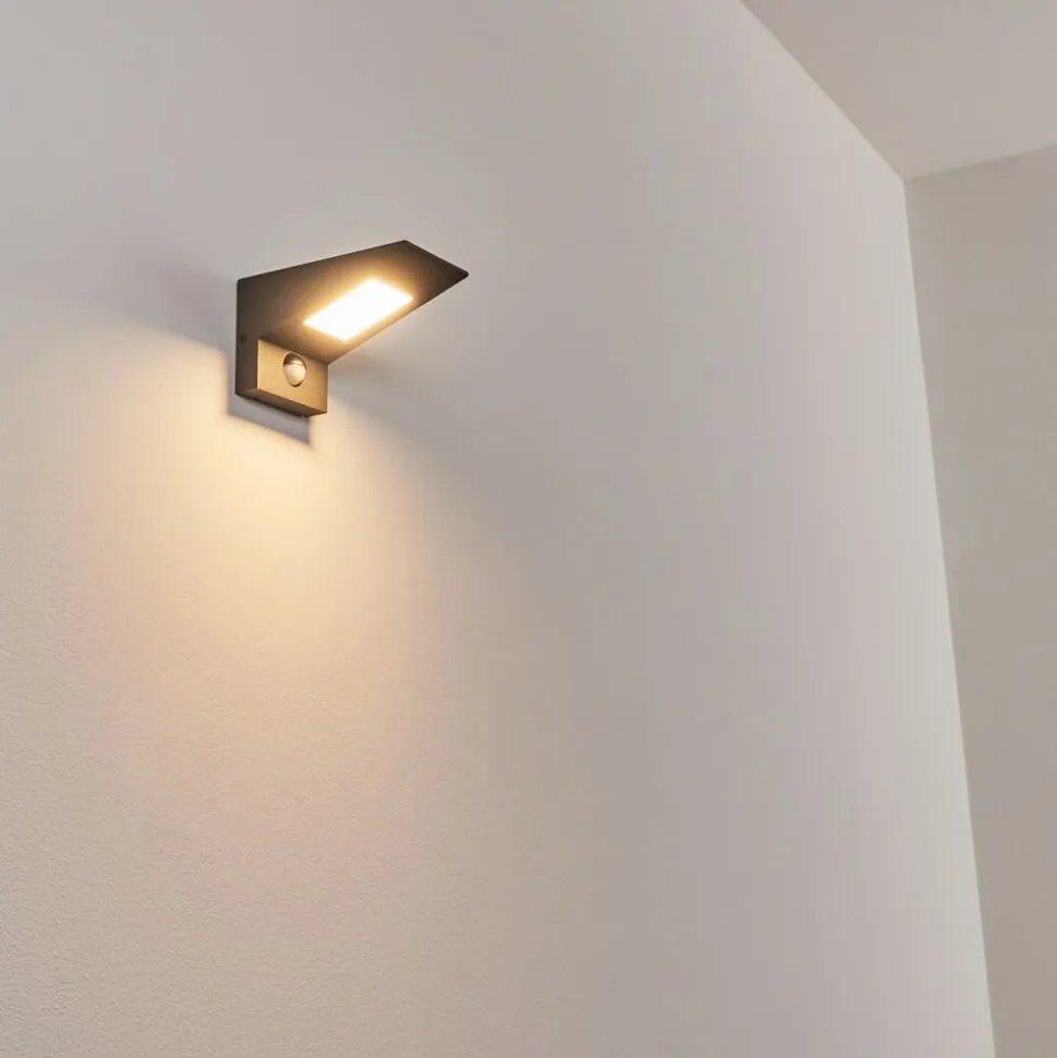 Applique Murale D'Exterieur Matlava Led Anthracite, Blanc, 1 Lumiere, Detecteur De Mouvement