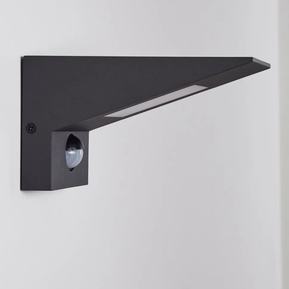Applique Murale D'Exterieur Matlava Led Anthracite, Blanc, 1 Lumiere, Detecteur De Mouvement
