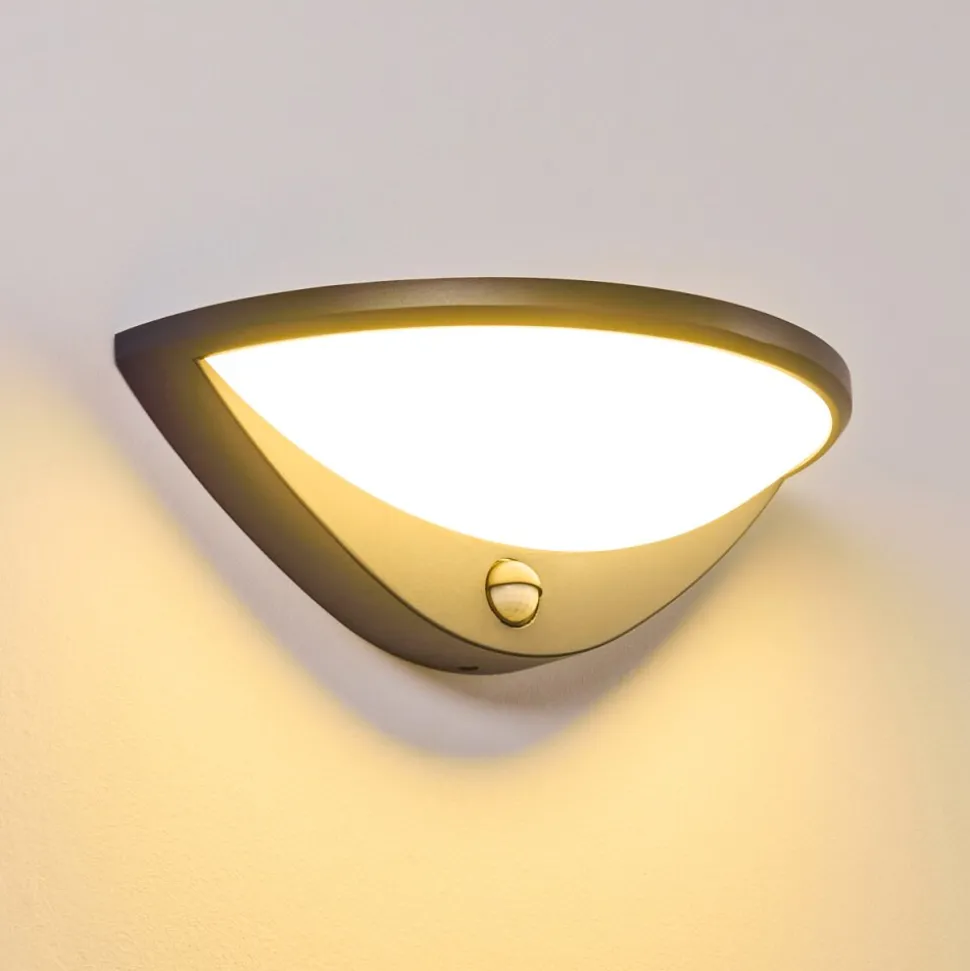 Applique Murale D'Exterieur Carano Led Noir, 1 Lumiere, Detecteur De Mouvement