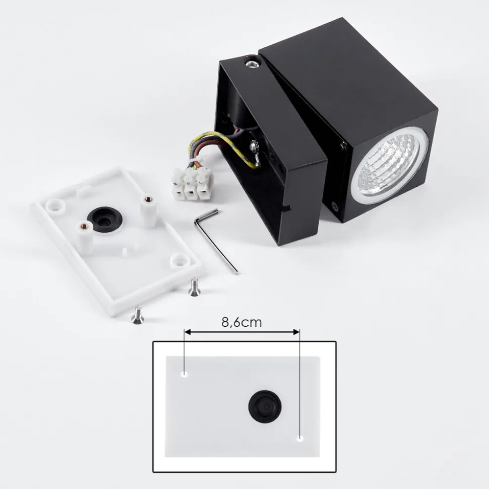 Applique Murale D'Exterieur Holiseva Led Noir, 1 Lumiere