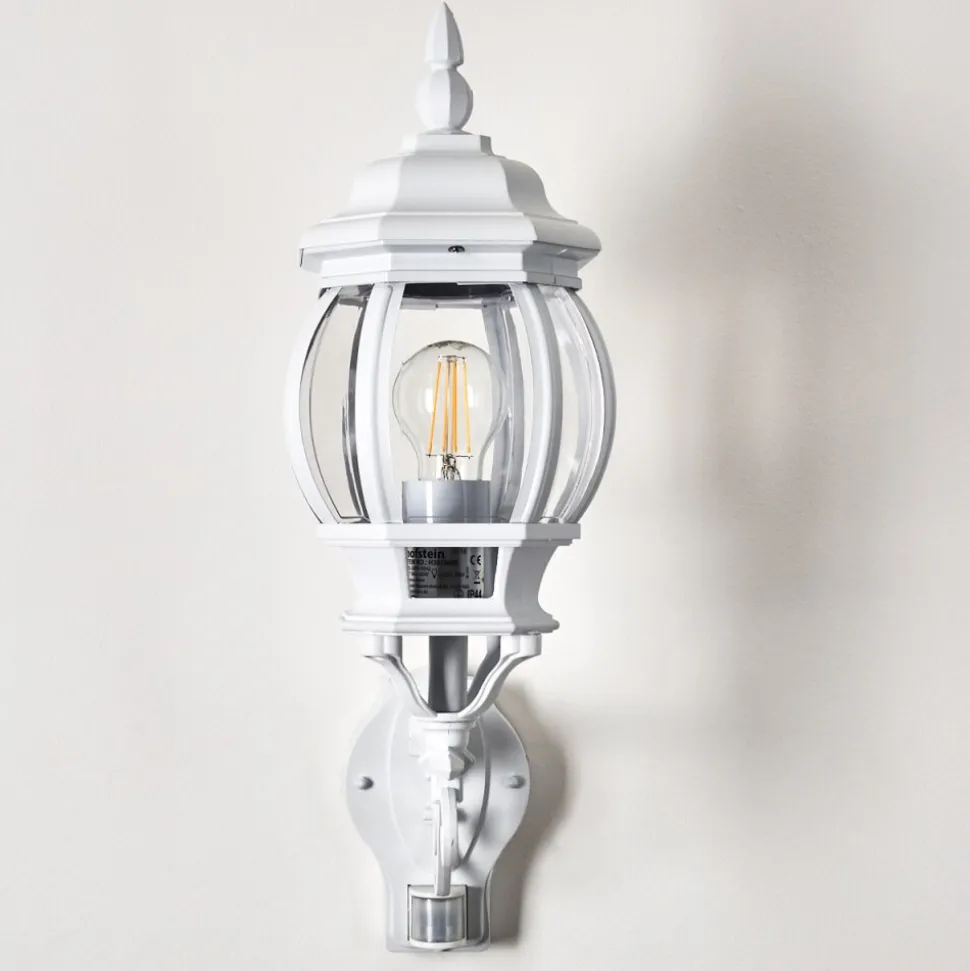 Applique Murale D'Exterieur Lentua Blanc, 1 Lumiere, Detecteur De Mouvement