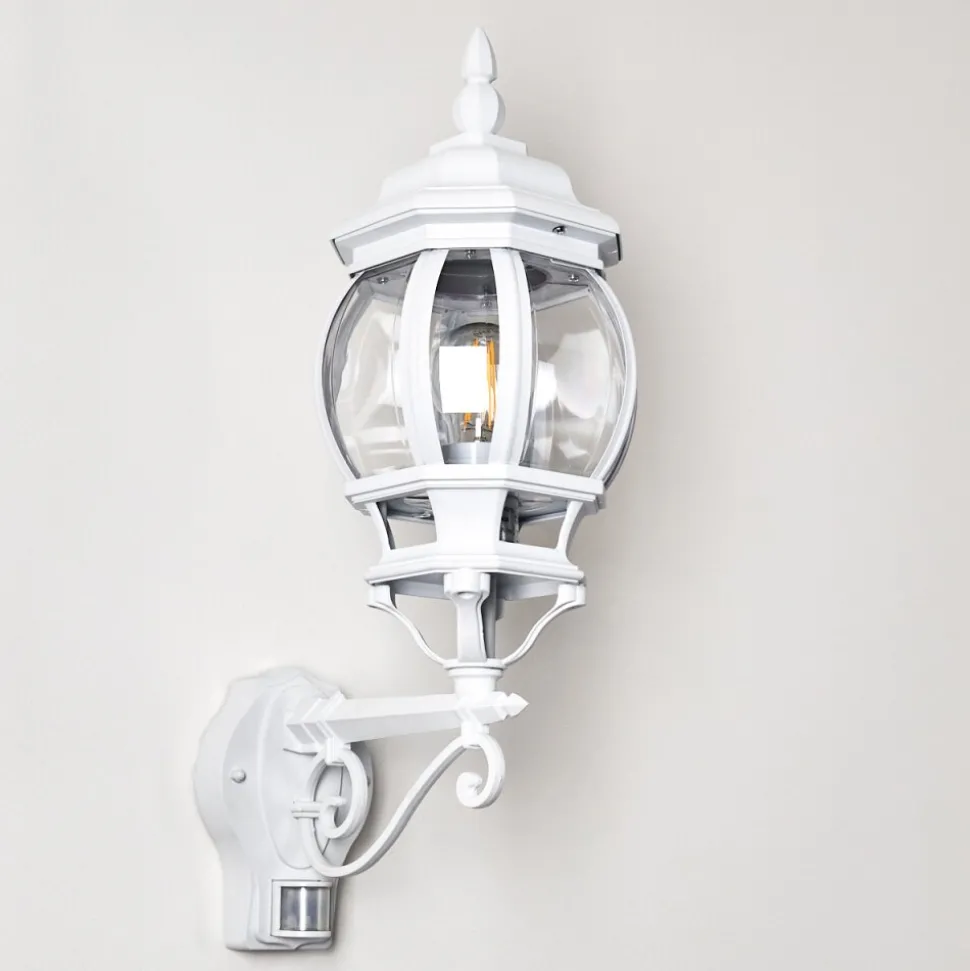 Applique Murale D'Exterieur Lentua Blanc, 1 Lumiere, Detecteur De Mouvement