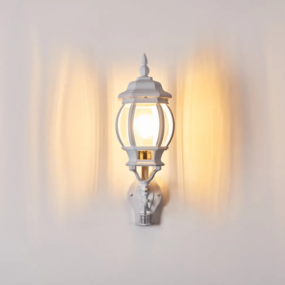 Applique Murale D'Exterieur Lentua Blanc, 1 Lumiere, Detecteur De Mouvement