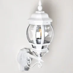 Applique Murale D'Exterieur Lentua Blanc, 1 Lumiere, Detecteur De Mouvement