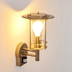 Applique Murale D'Exterieur Mulo Acier Inoxydable, 1 Lumiere, Detecteur De Mouvement