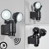 Applique Murale D'Exterieur Anyarhwi Led Noir, 2 Lumieres, Detecteur De Mouvement