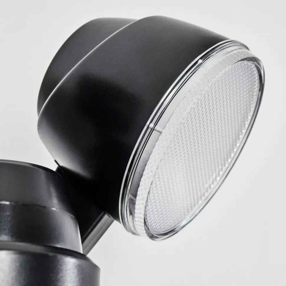 Applique Murale D'Exterieur Anyarhwi Led Noir, 2 Lumieres, Detecteur De Mouvement
