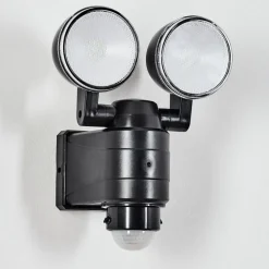 Applique Murale D'Exterieur Anyarhwi Led Noir, 2 Lumieres, Detecteur De Mouvement