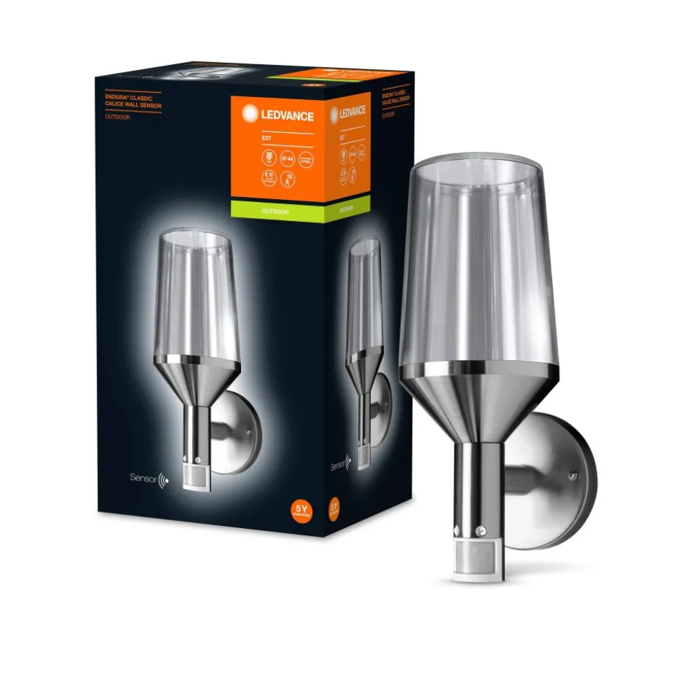 Applique Murale D'Exterieur Ledvance Endura Acier Inoxydable, 1 Lumiere, Detecteur De Mouvement