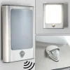 Applique Murale D'Exterieur Kimola Led Nickel Mat, 1 Lumiere, Detecteur De Mouvement