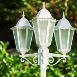 Applique Murale D'Exterieur Led Lutec Focus Blanc, 3 Lumieres