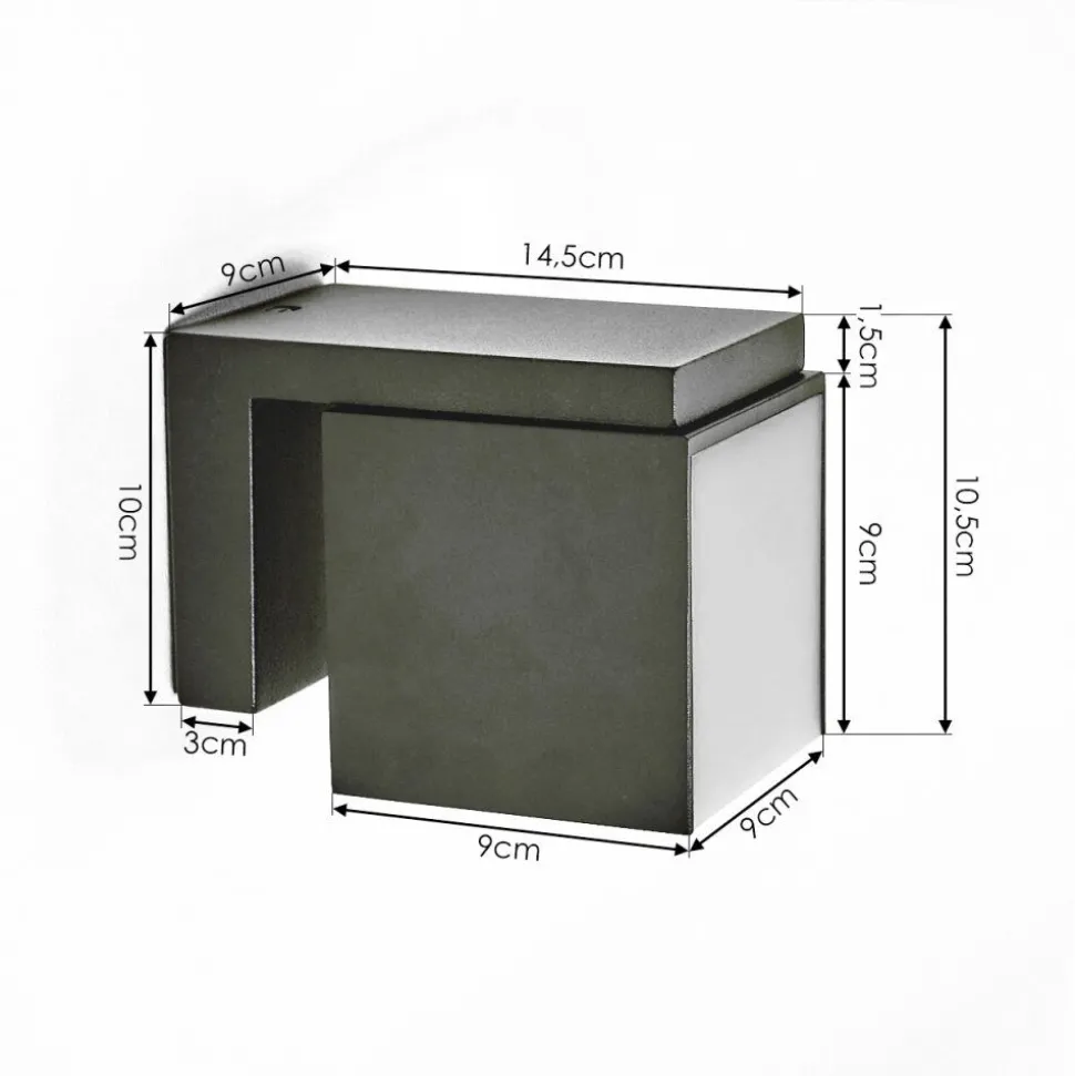 Applique Murale D'Exterieur Swanek Led Anthracite, 1 Lumiere