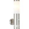 Applique Murale D'Exterieur Brilliant Leigh Argente, 1 Lumiere, Detecteur De Mouvement