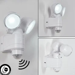 Applique Murale D'Exterieur Anyarhwi Led Blanc, 2 Lumieres, Detecteur De Mouvement