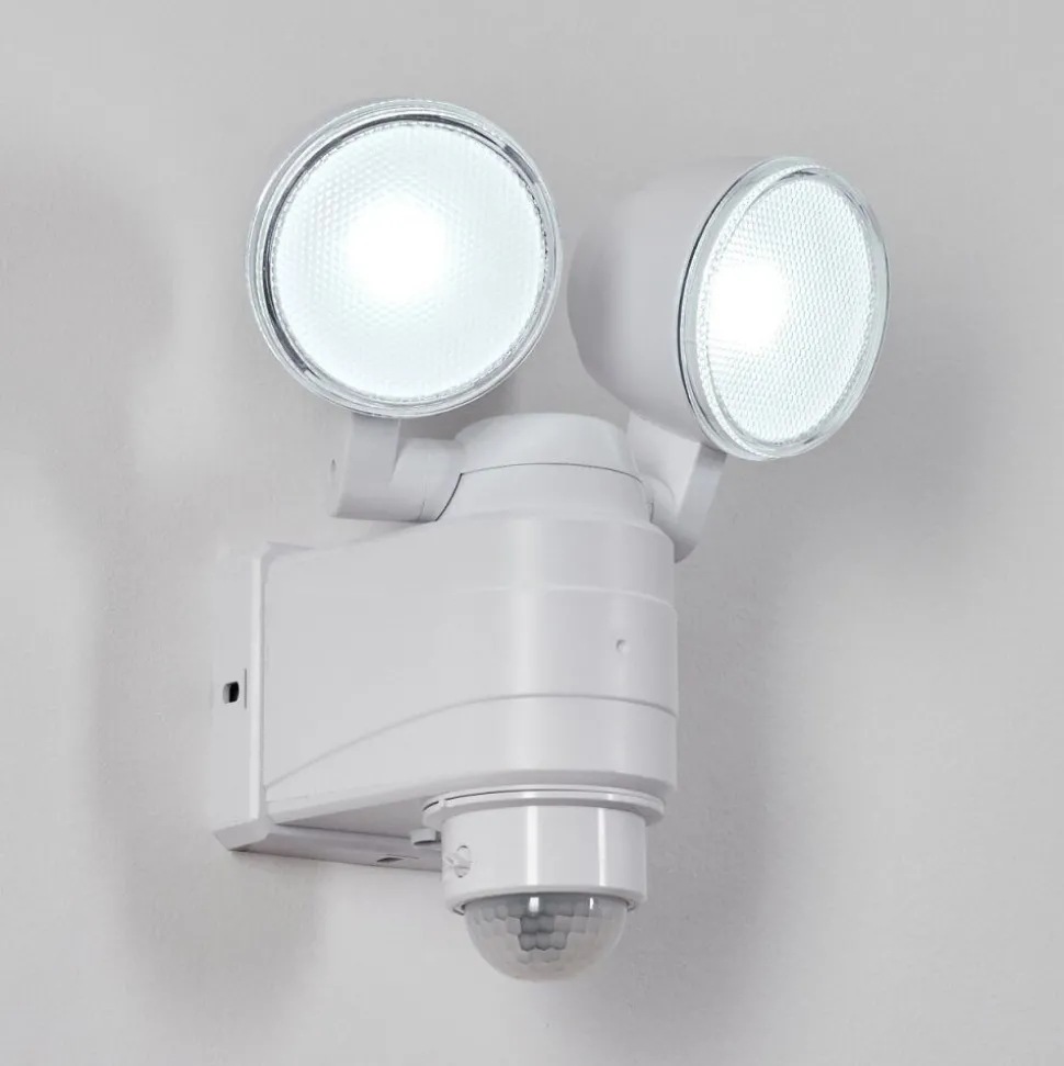 Applique Murale D'Exterieur Anyarhwi Led Blanc, 2 Lumieres, Detecteur De Mouvement