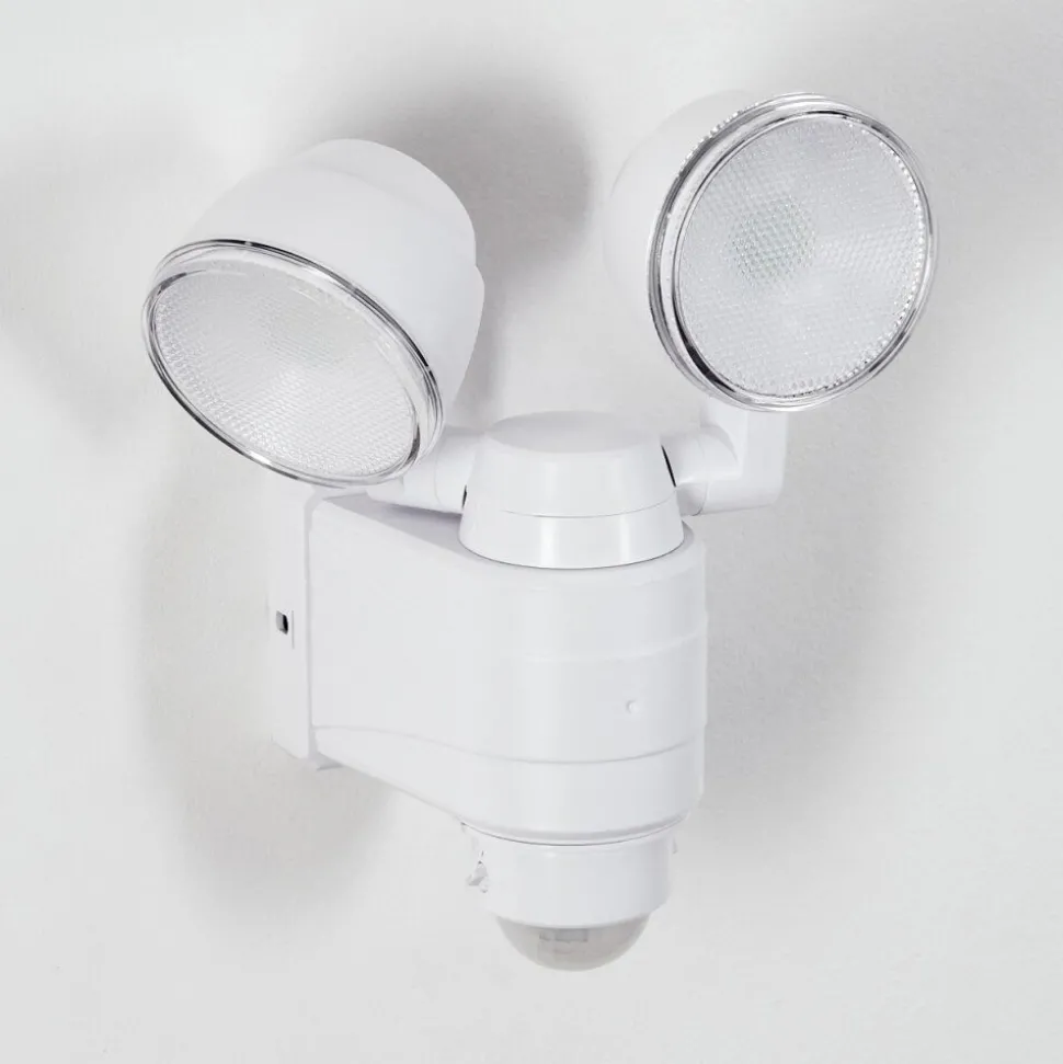 Applique Murale D'Exterieur Anyarhwi Led Blanc, 2 Lumieres, Detecteur De Mouvement