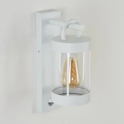 Applique Murale D'Exterieur Fulham Blanc, 1 Lumiere, Detecteur De Mouvement