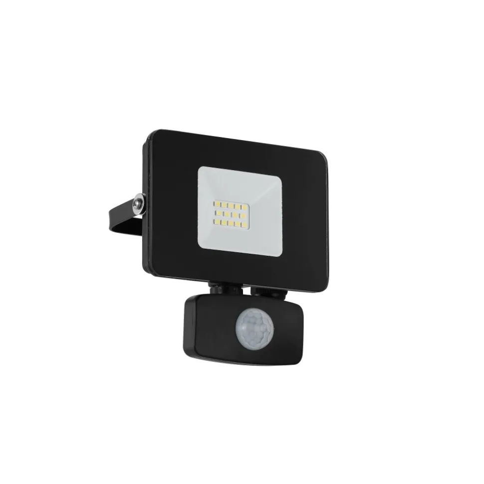 Applique Murale D'Exterieur Eglo Faedo Led Noir, 1 Lumiere, Detecteur De Mouvement