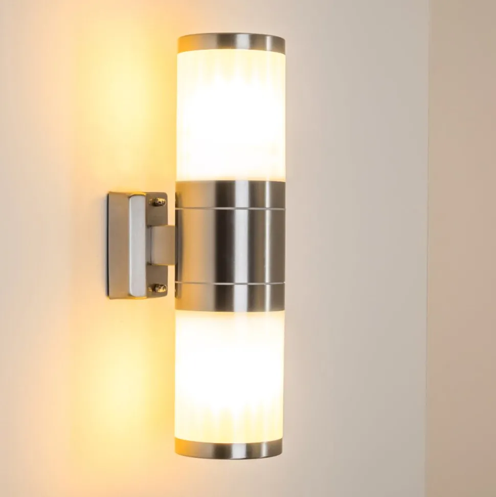 Applique Murale D'Exterieur Tolsona Acier Inoxydable, 2 Lumieres