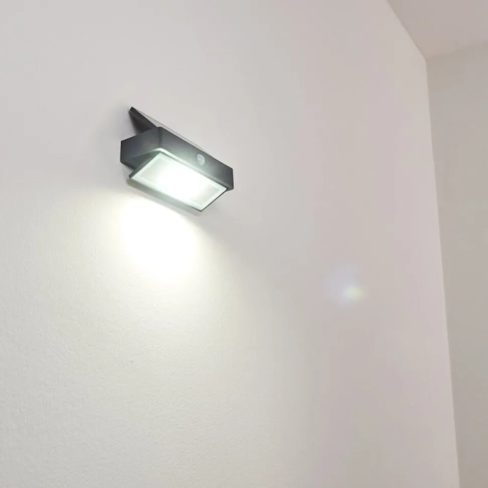 Applique Murale D'Exterieur Wiborg Led Anthracite, 1 Lumiere, Detecteur De Mouvement
