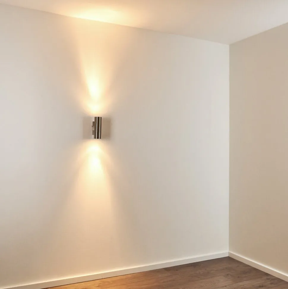 Applique Murale D'Exterieur Malaga Acier Inoxydable, 2 Lumieres