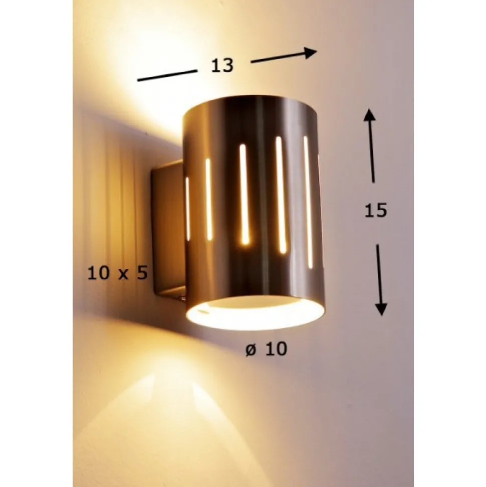 Applique Murale Eglo Madras 1 Chrome, Acier Inoxydable, Nickel Mat, 1 Lumiere