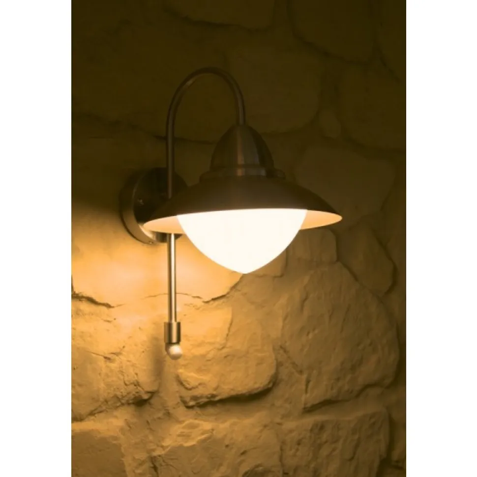 Applique Murale Eglo Sidney Acier Inoxydable, Detecteur De Mouvement