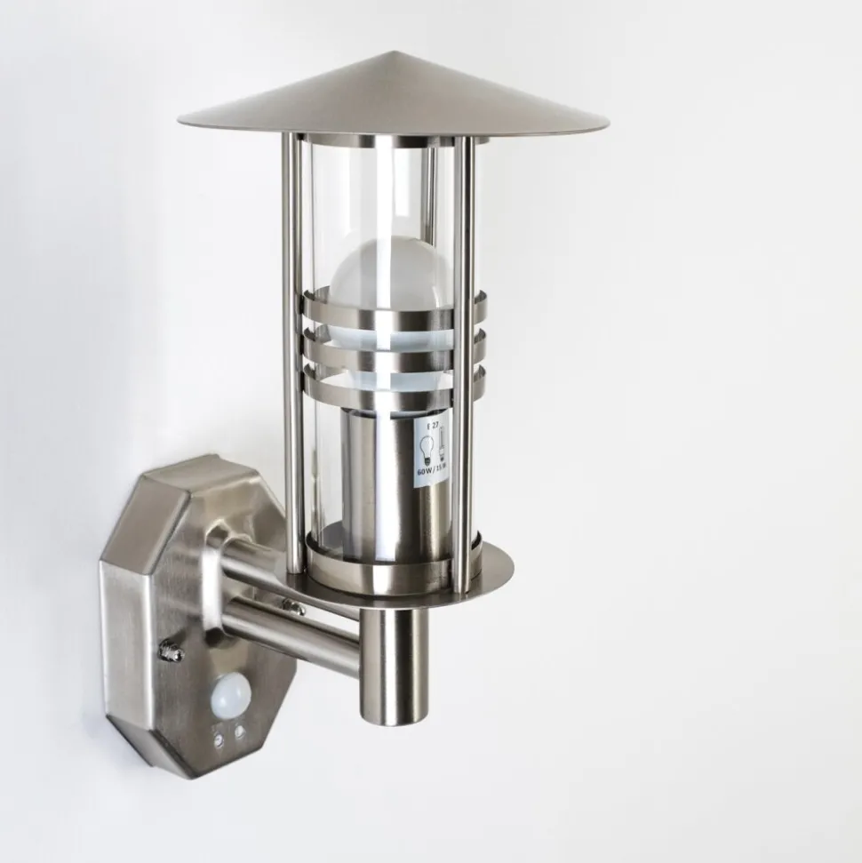 Applique Murale Forli Acier Inoxydable, 1 Lumiere, Detecteur De Mouvement