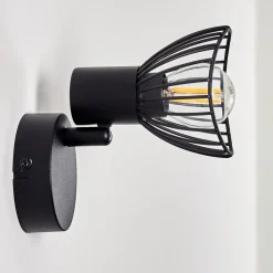 Applique Murale Holbol Noir, 1 Lumiere