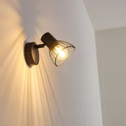 Applique Murale Holbol Noir, 1 Lumiere