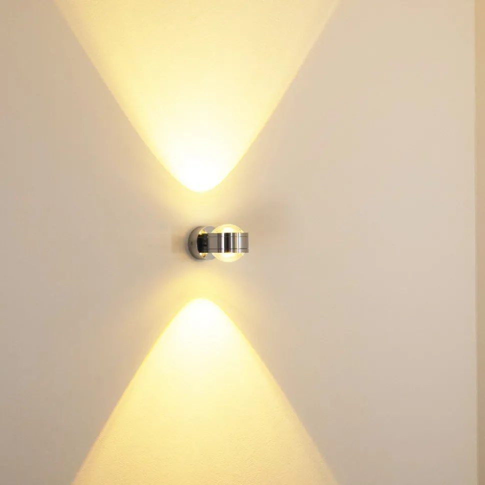 Applique Murale Indore Led Chrome, 2 Lumieres