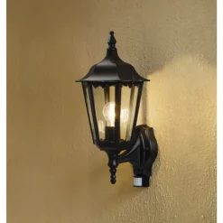 Applique Murale Konstsmide Firenze Noir, 1 Lumiere, Detecteur De Mouvement