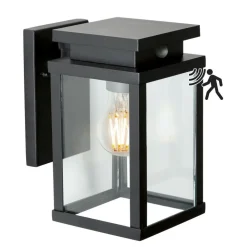 Applique Murale Ks Verlichting Jersey Noir, 1 Lumiere, Detecteur De Mouvement