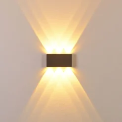Applique Murale Lente Led Aluminium, 6 Lumieres