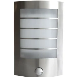 Applique Murale Lutec Slim Led Acier Inoxydable, 1 Lumiere, Detecteur De Mouvement