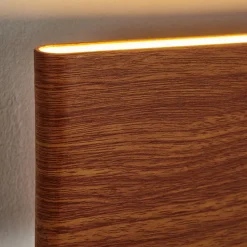 Applique Murale Mosambik Led Brun, Bois Fonce, Nickel Mat, 1 Lumiere