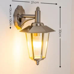 Applique Murale Moskau Down Acier Inoxydable, Transparent, 1 Lumiere