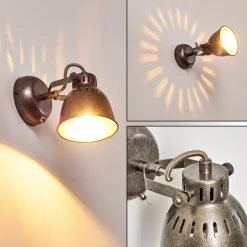 Applique Murale Nanlia Gris, Argente, 1 Lumiere