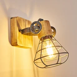 Applique Murale Nifun Brun, Gris, 1 Lumiere