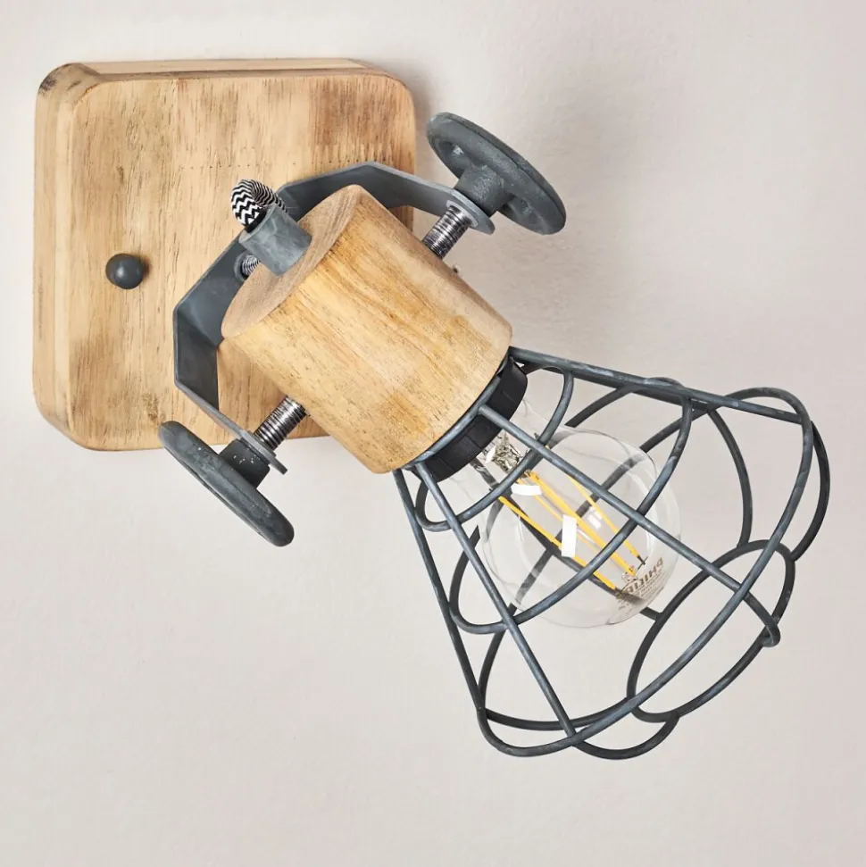 Applique Murale Nifun Brun, Gris, 1 Lumiere