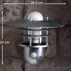 Applique Murale Nordlux Agger Sensor Zingue, 1 Lumiere, Detecteur De Mouvement