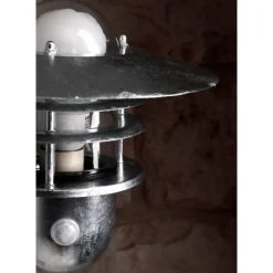 Applique Murale Nordlux Agger Sensor Zingue, 1 Lumiere, Detecteur De Mouvement