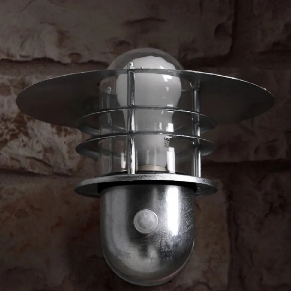 Applique Murale Nordlux Agger Sensor Zingue, 1 Lumiere, Detecteur De Mouvement