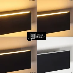 Applique Murale Obion Led Noir, 2 Lumieres